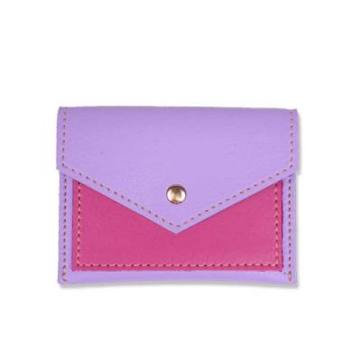 Porta cartão em couro rosa/lilás - 1396653