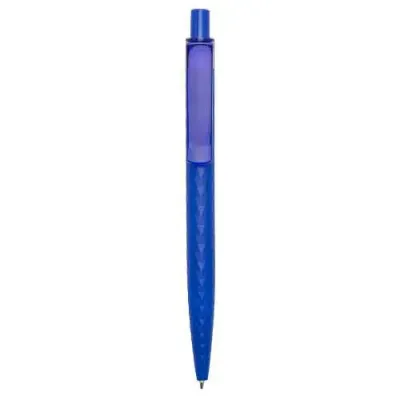 Caneta plástica azul com relevo em formato de losango - 231926