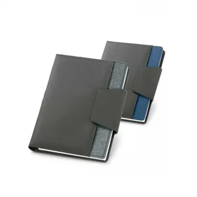 Caderno com capa em couro sintético personalizado - 1331794