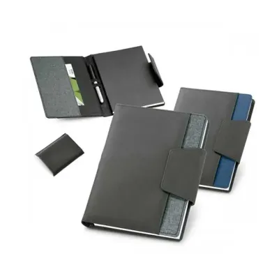 Caderno com capa em couro sintético personalizado - 1331793
