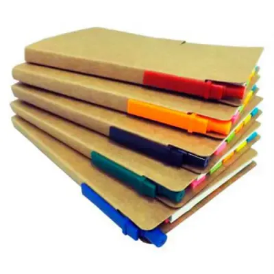 Bloco de anotações ecológico várias cores de canetas - 181287