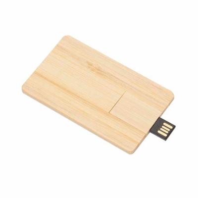 Pen card 4GB retangular de madeira, compartimento da memória giratório. - 1329465