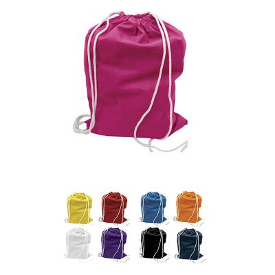 Saco mochila em várias cores com personalização em silk-screen