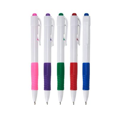Caneta Plastica com Detalhe Emborrachado Personalizada