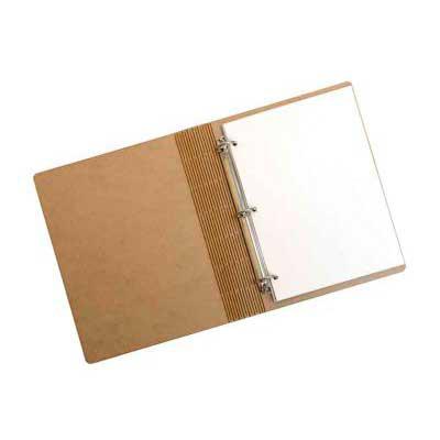 Caderno com capa em madeira papel reciclado 80 folhas - 555065