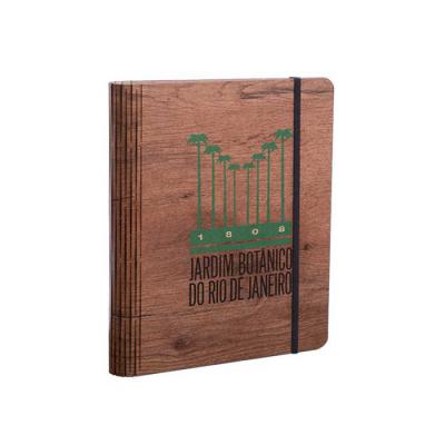 caderno em madeira A5 tabaco - 555120