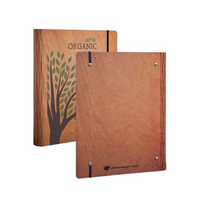 Caderno em madeira A4 verso - 555125