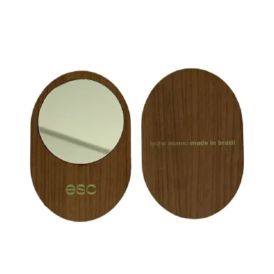 Espelho de bolsa oval em madeira ecologica - 1728030