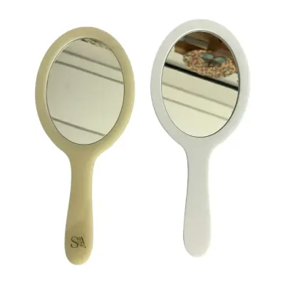 Espelho de mão em acrílico oval personalizado