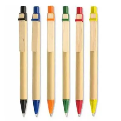 Caneta reciclável personalizada disponível em diversas cores