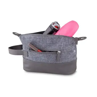 Nécessaire com alça de mão e bolso externo 