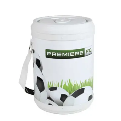 Cooler térmico com capacidade para 24 latas.