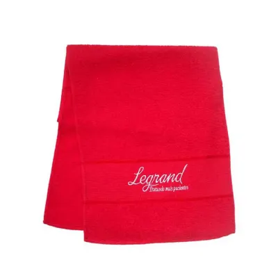 Toalha de algodão vermelha personalizada