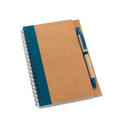 Caderno capa cura em kraft com detalhes em azul e caneta - 1012121