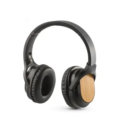 Fone de ouvido wireless em bambu e ABS - 1843902