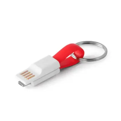Chaveiro com cabo USB com conector - detalhes em vermelho - 680183