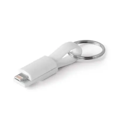 Chaveiro branco com cabo USB com conector  - 680184