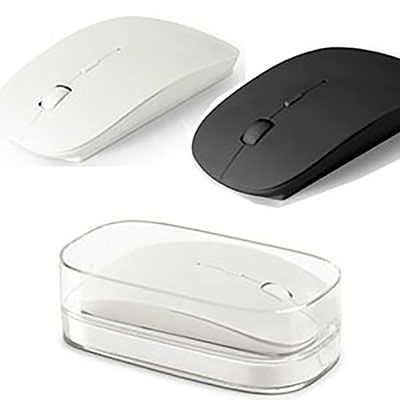 Mouse wireless em caixa de acrílico transparente