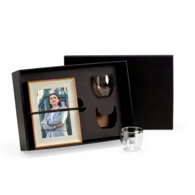 Kit Porta Retrato E Copos - 3 Pçs