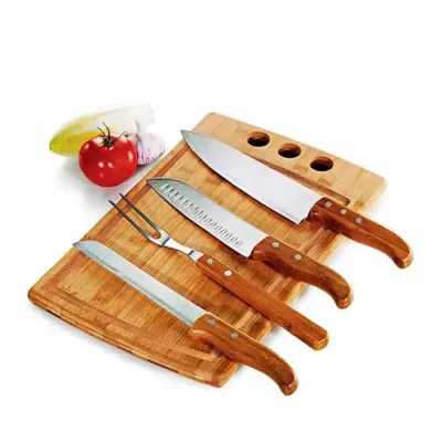 Kit churrasco personalizado 5 peças em bambu