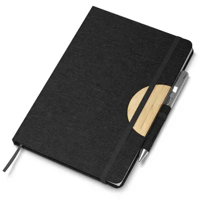 Caderno de anotações com suporte para caneta