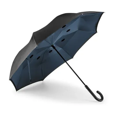 Guarda-chuva preto com azul