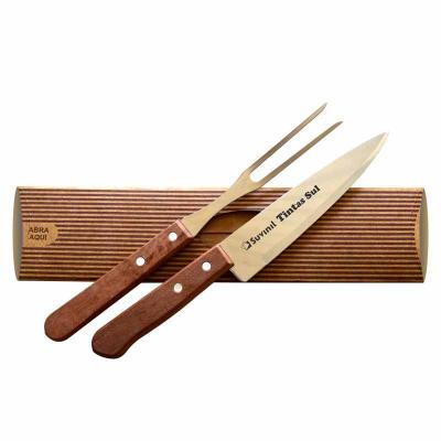 Kit churrasco Martinazzo composto de faca 7“ e garfo trinchante. Gravação da logo a laser na faca...