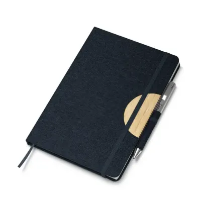 Caderneta com capa dura em RPET Azul - 1975512
