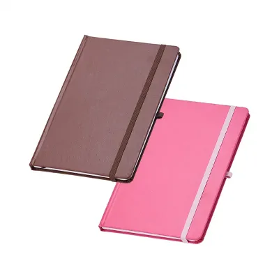 Cadernetas de sintético com suporte - marrom e rosa