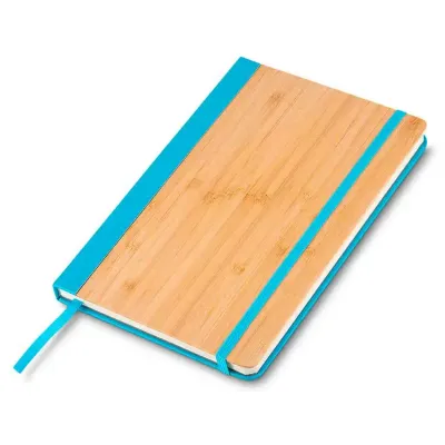 Caderneta em bambu pautada azul - 1619263