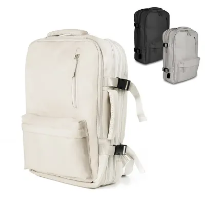 Mochila para notebook com expansor, confeccionada em tecido externo de poliéster 600D com detalhe...