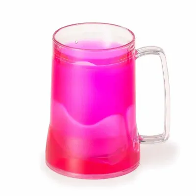 Caneca acrílica 400ml com gel térmico rosa  - 1100882