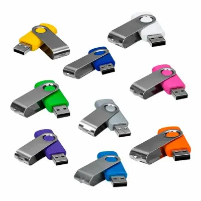 Pen drive de metal e plástico giratório 4GB  em diversas cores - 814868