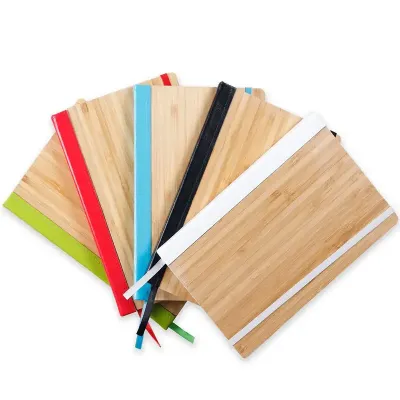 Caderneta em Bambu - várias cores