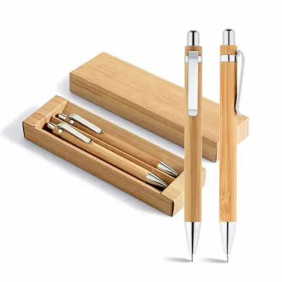 Conjunto de esferográfica e lapiseira Bambu Personalizado