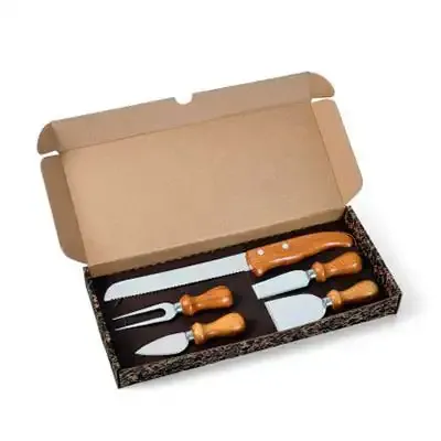 Kit p/queijo e faca em inox bambu Personalizado - 816153
