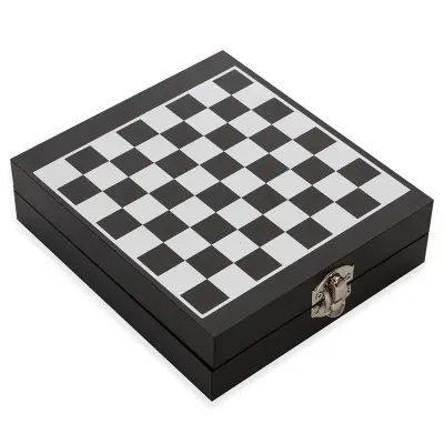 Kit vinho 4 pçs tabuleiro de xadrez Personaliza - 1834714