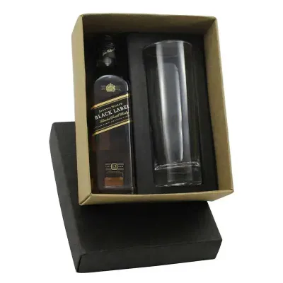 Kit whisky Johnnie Walker 200ml com copo de vidro