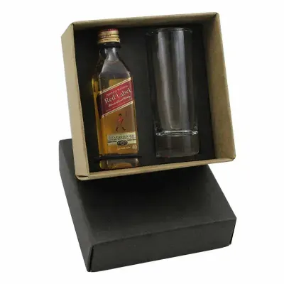 Kit whisky Johnnie Walker Red 50ml com copo