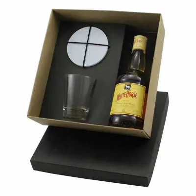 Kit whisky White Horse 500ml com porta-copo e copo