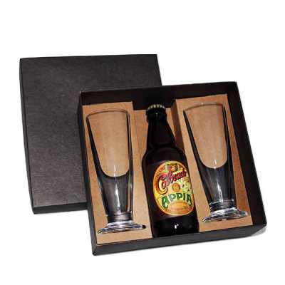 Kit cerveja Colorado Appia ou Cauim 300ml com dois copos de vidro