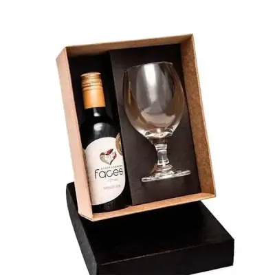 Kit vinho Premium com taça de vidro