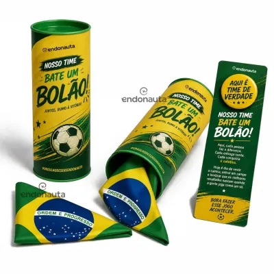 Brinde Copa do Mundo com Lata e Bandana do Brasil