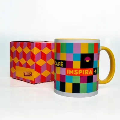 Caneca de Cerâmica com Caixinha Maleta 