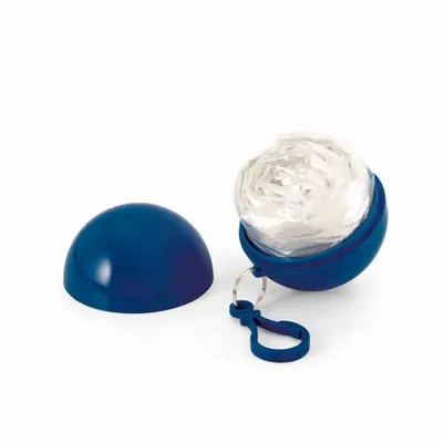Capa de chuva com mosquetão em embalagem redonda azul - 669811
