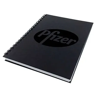 Caderno com acabamento em espiral