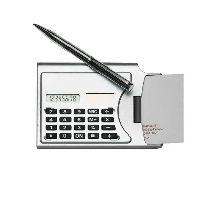 Porta-cartão de visitas calculadora com caneta - 187022