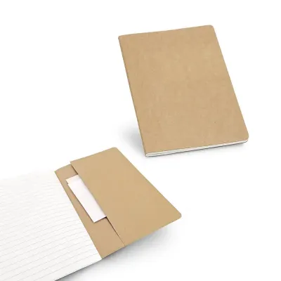 Caderno A5 com 40 folhas pautadas de papel reciclado