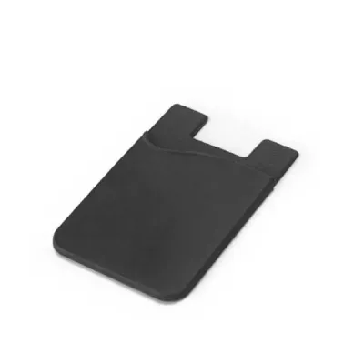 Porta-cartões para smartphone em silicone na cor preta - 670561
