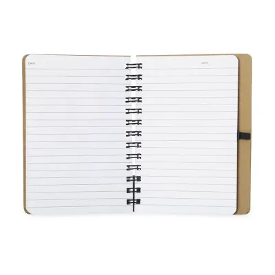 Caderneta em Kraft com Porta-caneta para brinde - folhas - 1735708